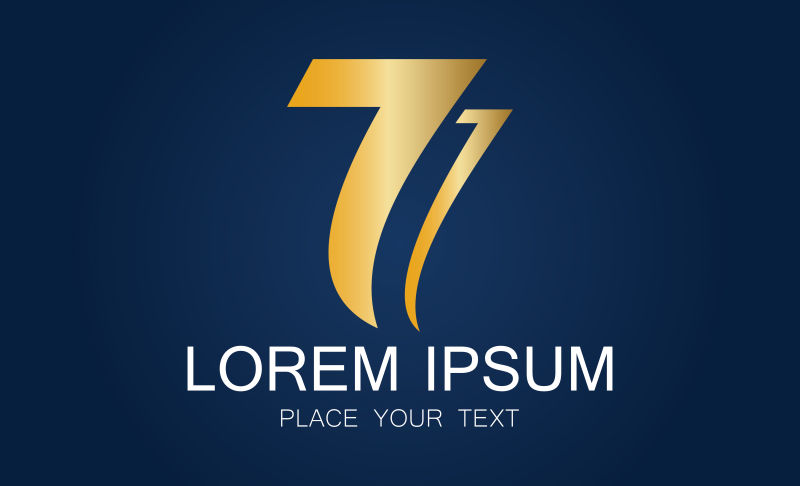 抽象矢量金色数字7标志设计