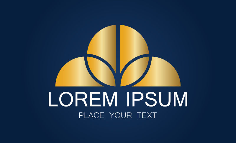 创意矢量现代金色圆形商业标志设计