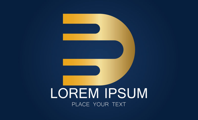 抽象矢量创意金色商业标志