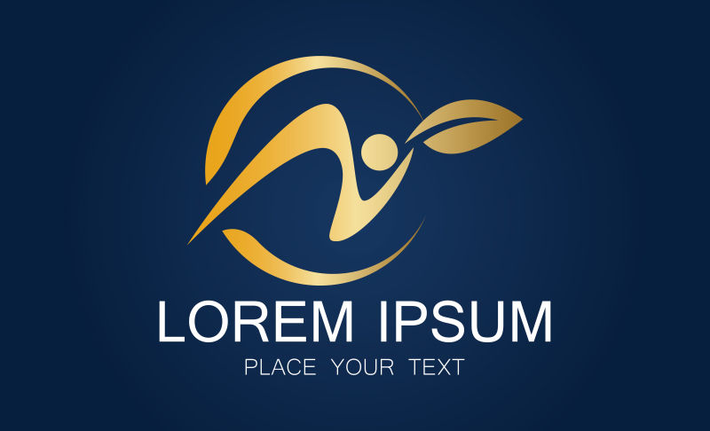 抽象矢量金色环境元素的标志设计