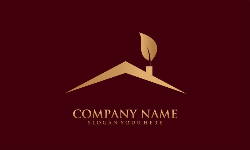 抽象矢量现代金色建筑屋顶标志设计