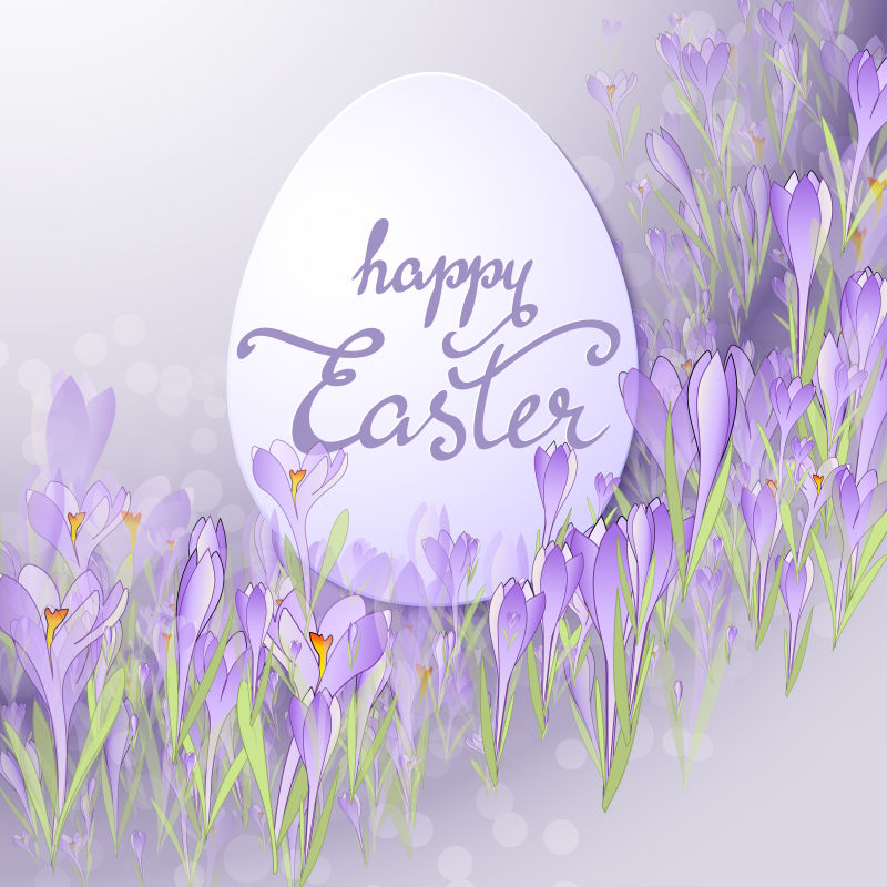 创意矢量现代复活节彩蛋元素的主题背景设计