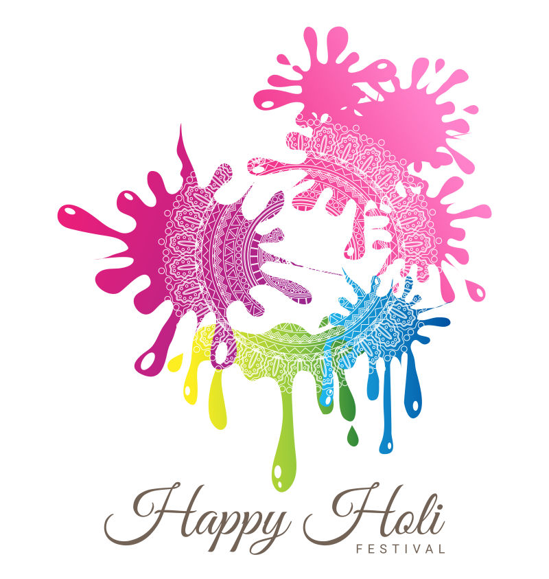 抽象矢量现代彩色胡里节主题海报设计