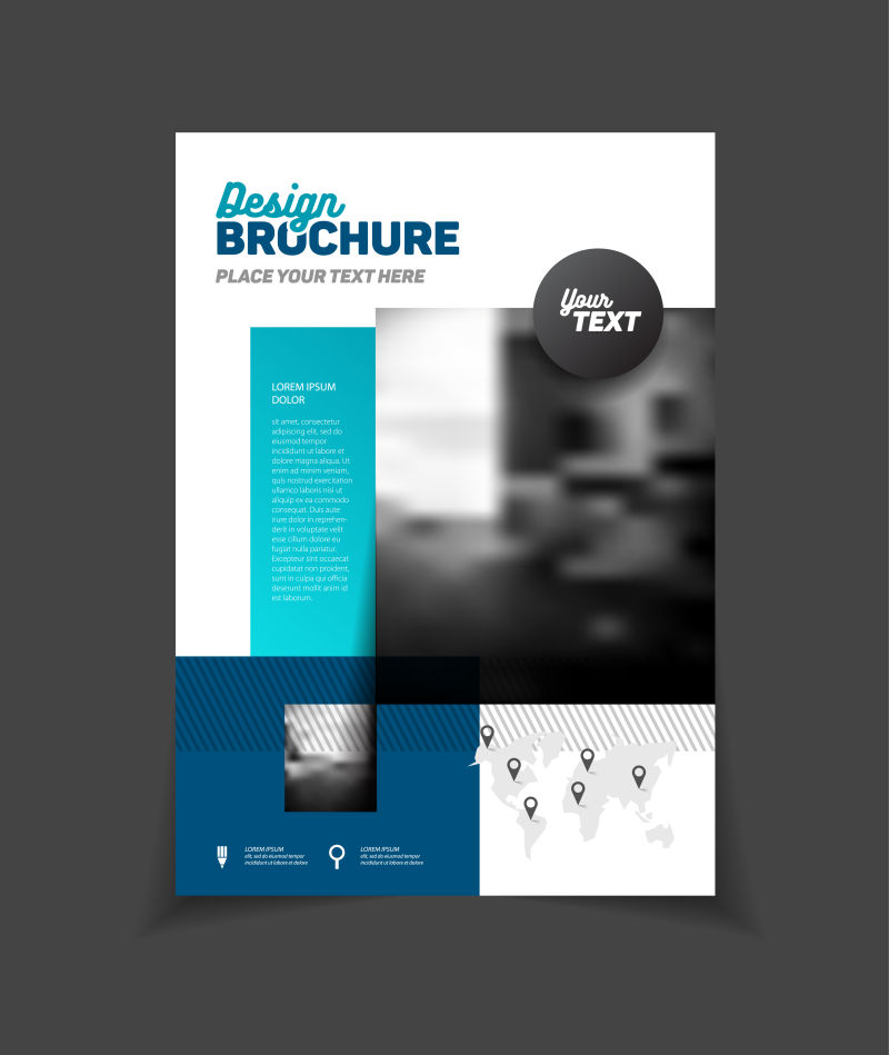 创意矢量现代经典蓝色宣传单设计