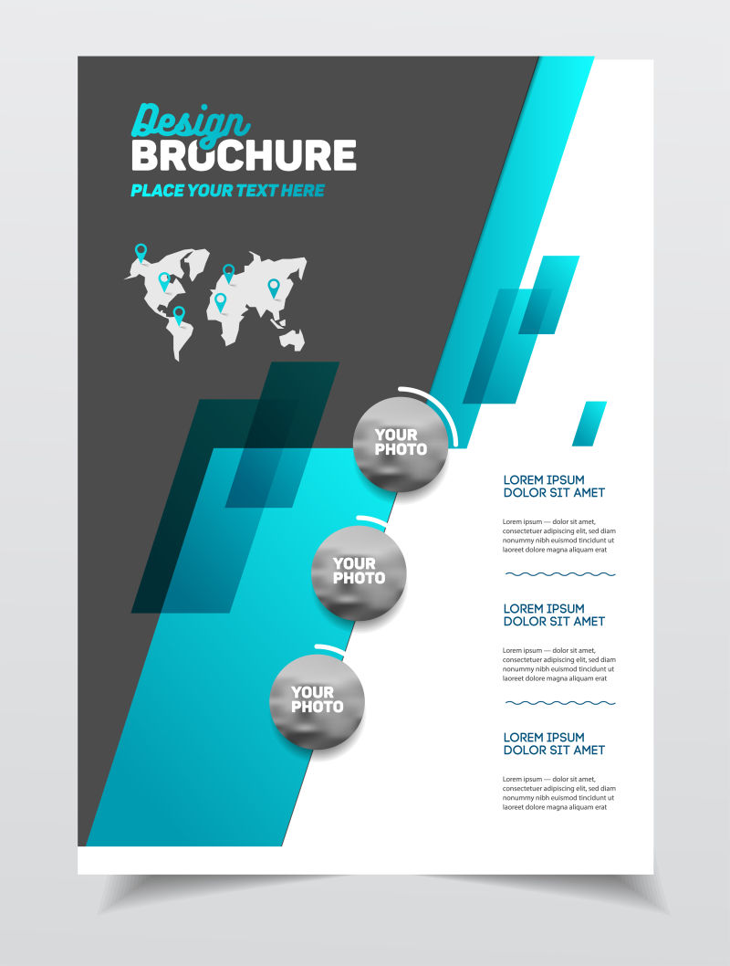 创意矢量现代蓝色黑色时尚宣传单设计