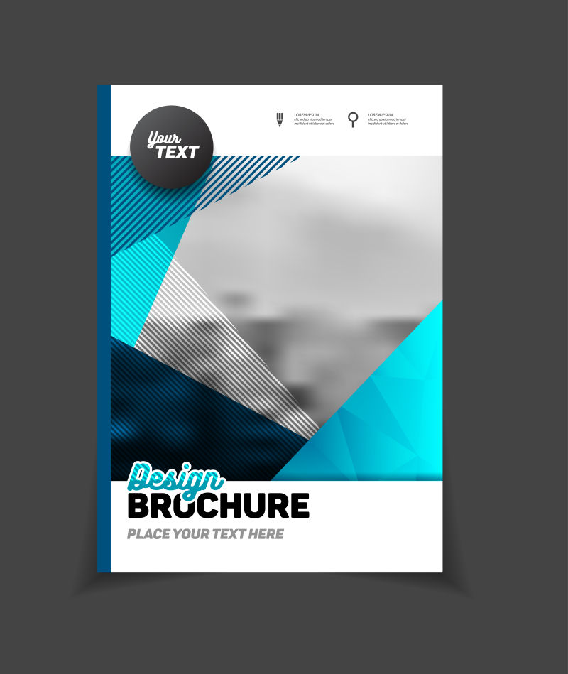 矢量现代蓝色几何元素的创意宣传单设计