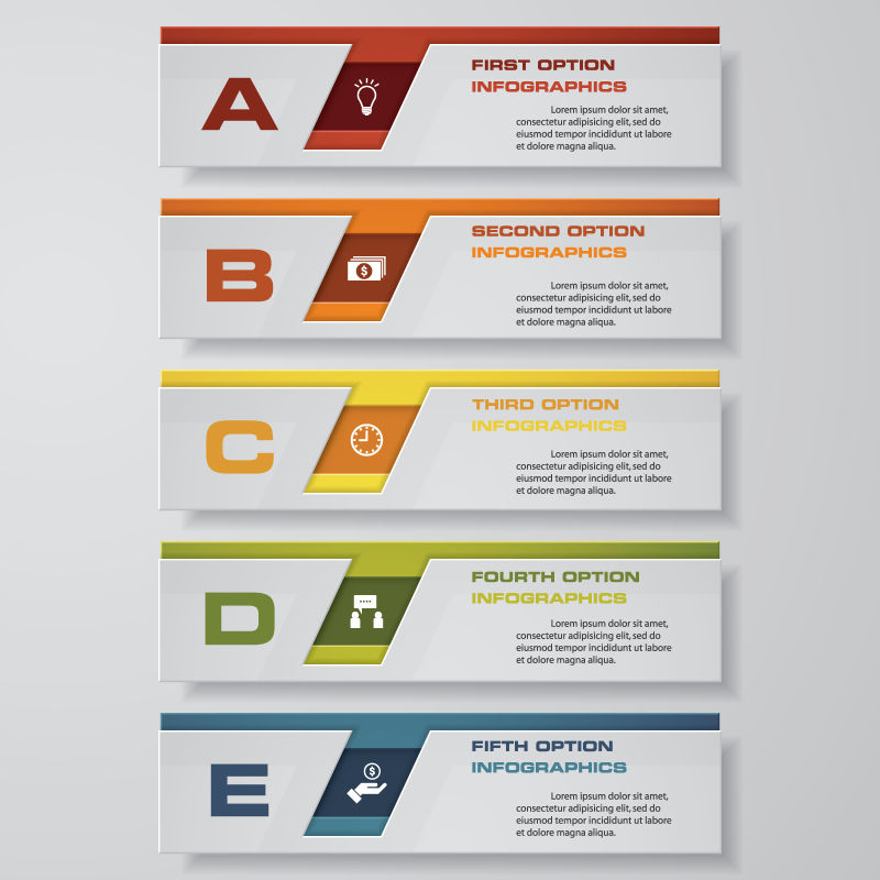 抽象现代矢量彩色信息图表平面创意设计