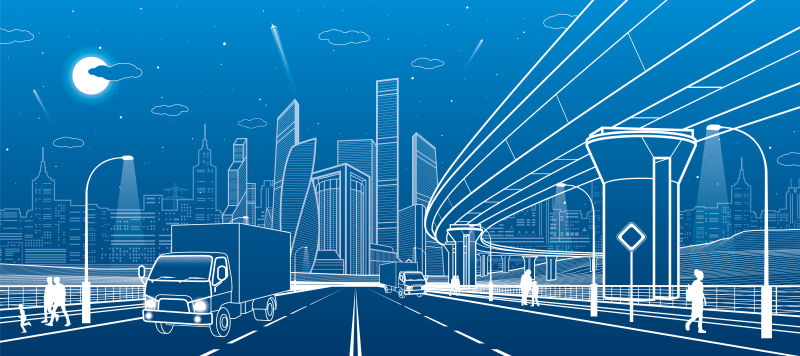 抽象矢量城市建设创意蓝图