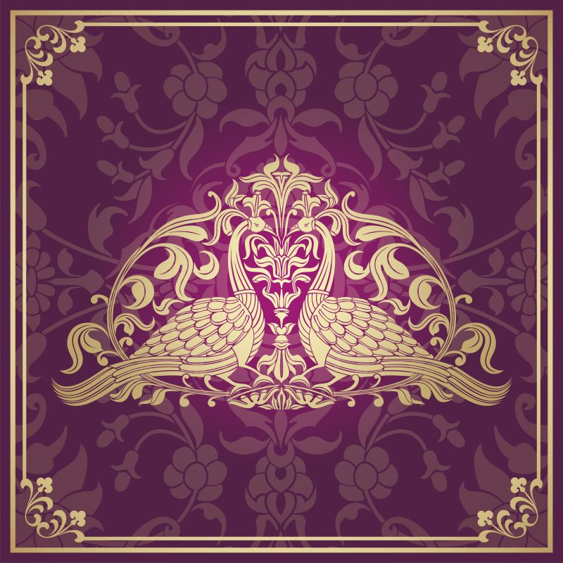 创意矢量民族风格的孔雀元素装饰插图设计