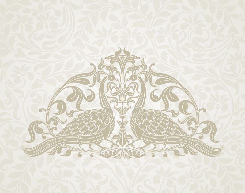 矢量民族风格的孔雀元素装饰插图