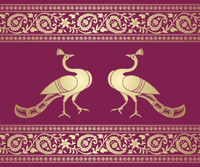 创意矢量现代孔雀元素的艺术装饰插图设计