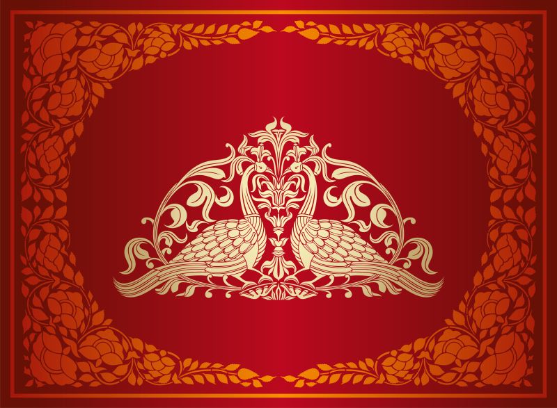 抽象矢量现代孔雀元素装饰插图设计