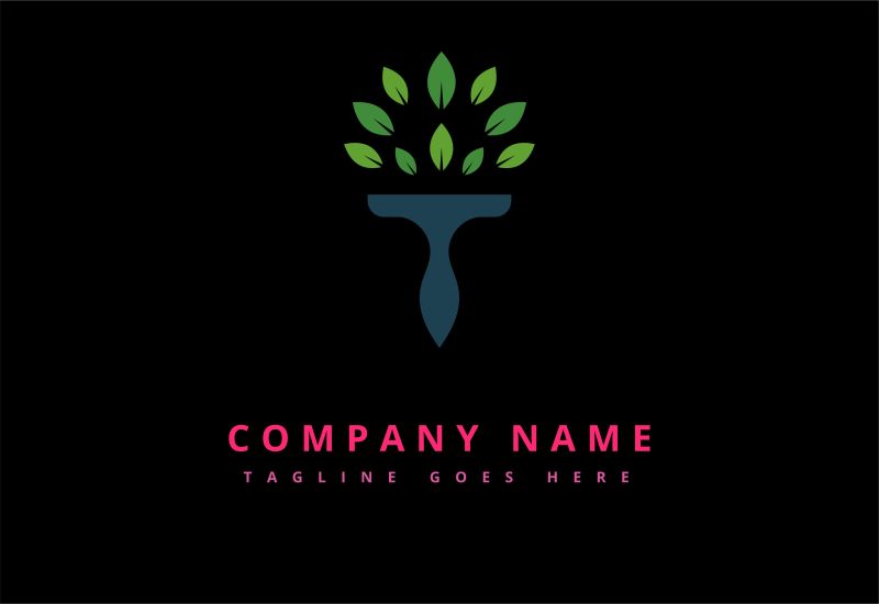 抽象矢量绿叶元素商业标志设计