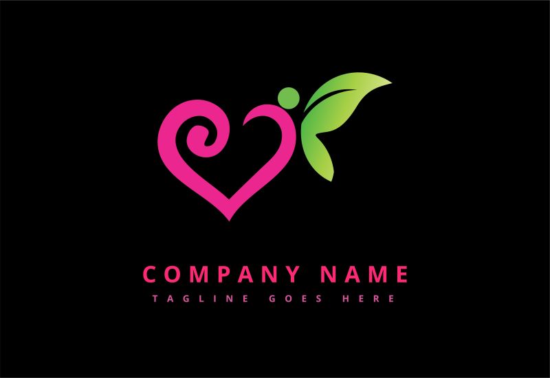 抽象矢量现代热带自然主题的标志设计