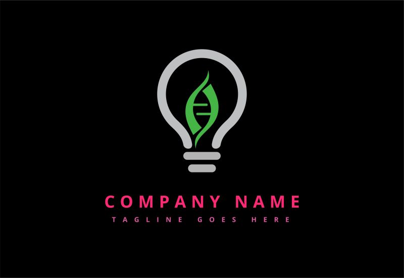 抽象矢量自然主题的平面标志设计