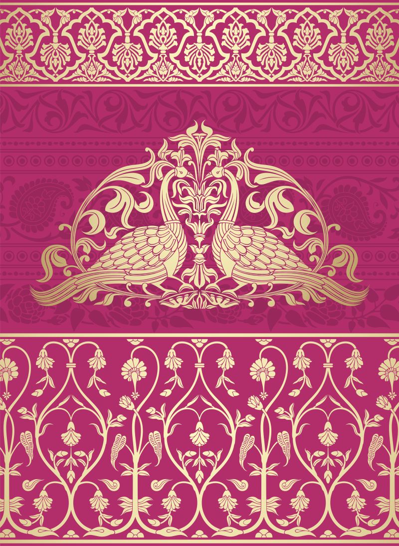 抽象矢量现代装饰元素的创意孔雀主题插图设计