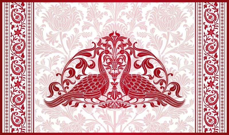 创意矢量中式装饰风格的孔雀插图设计