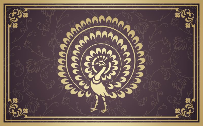 创意矢量现代孔雀元素装饰插图设计