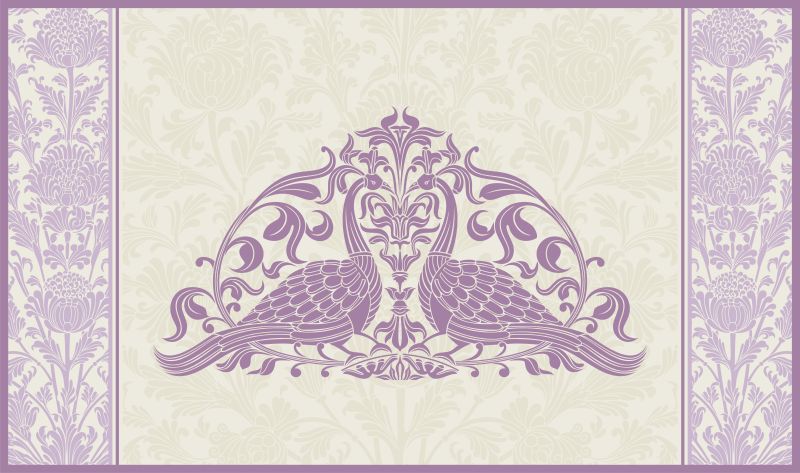 创意矢量现代紫色装饰风格的孔雀元素平面插图设计