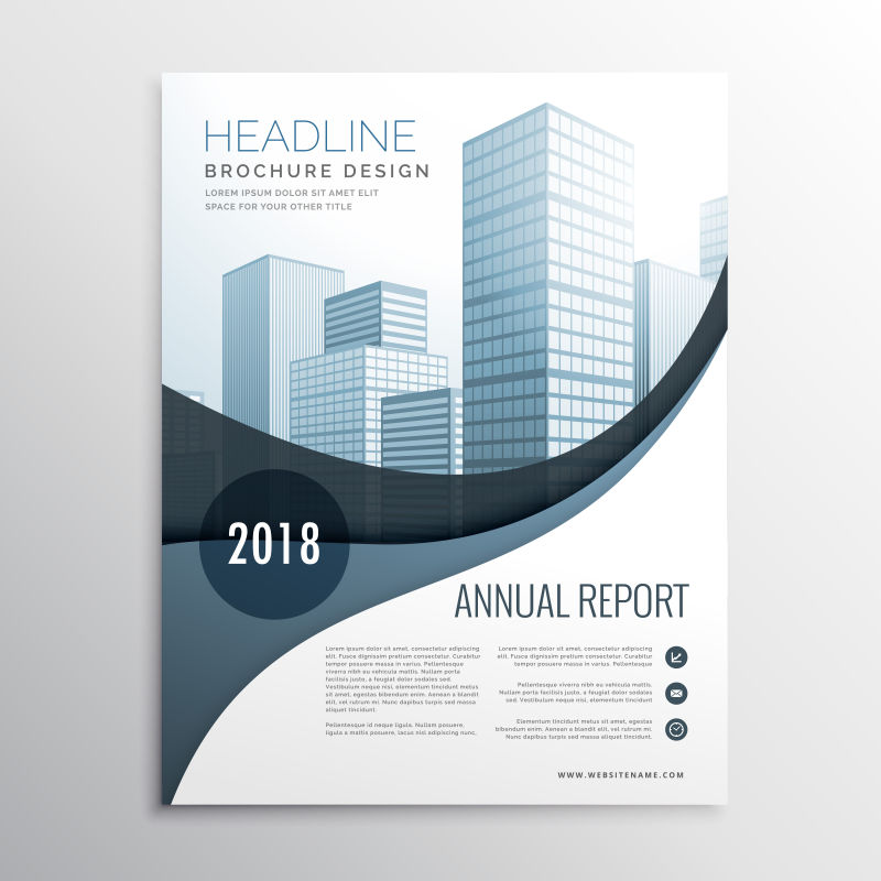 创意矢量现代都市商业年度宣传单设计