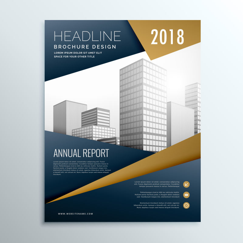 抽象矢量现代双色年度宣传单设计