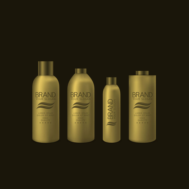 创意矢量现代金色化妆品包装设计