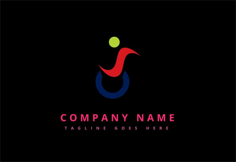 矢量抽象现代彩色商业标志设计