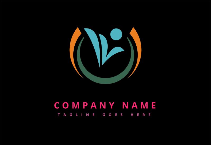 抽象矢量现代蓝色商业创意标志