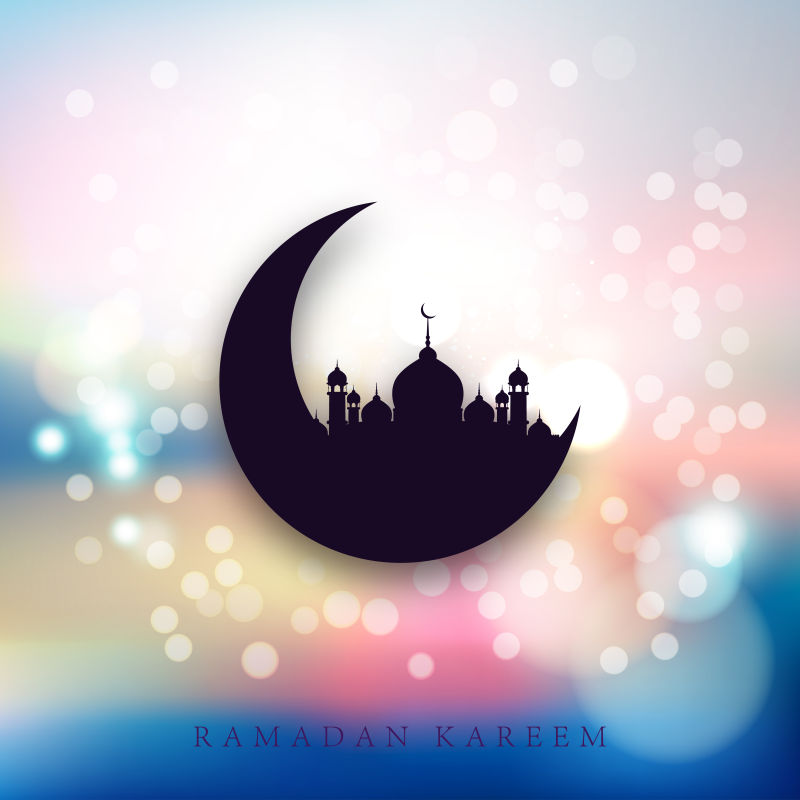 抽象矢量现代斋月主题的贺卡背景设计