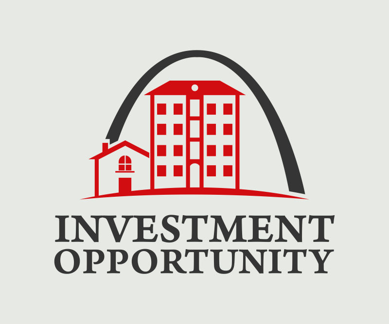 抽象矢量双色时尚建筑标志设计