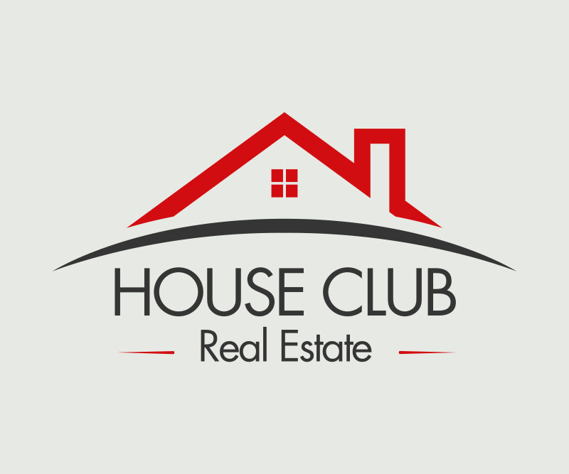 创意矢量红色建筑标志设计