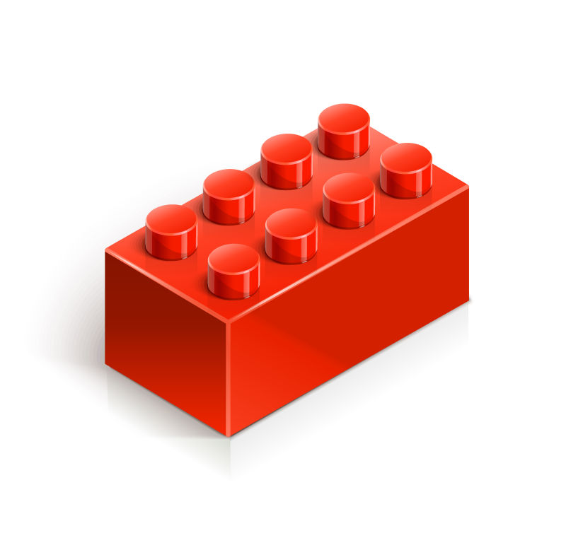 抽象矢量红色积木玩具设计