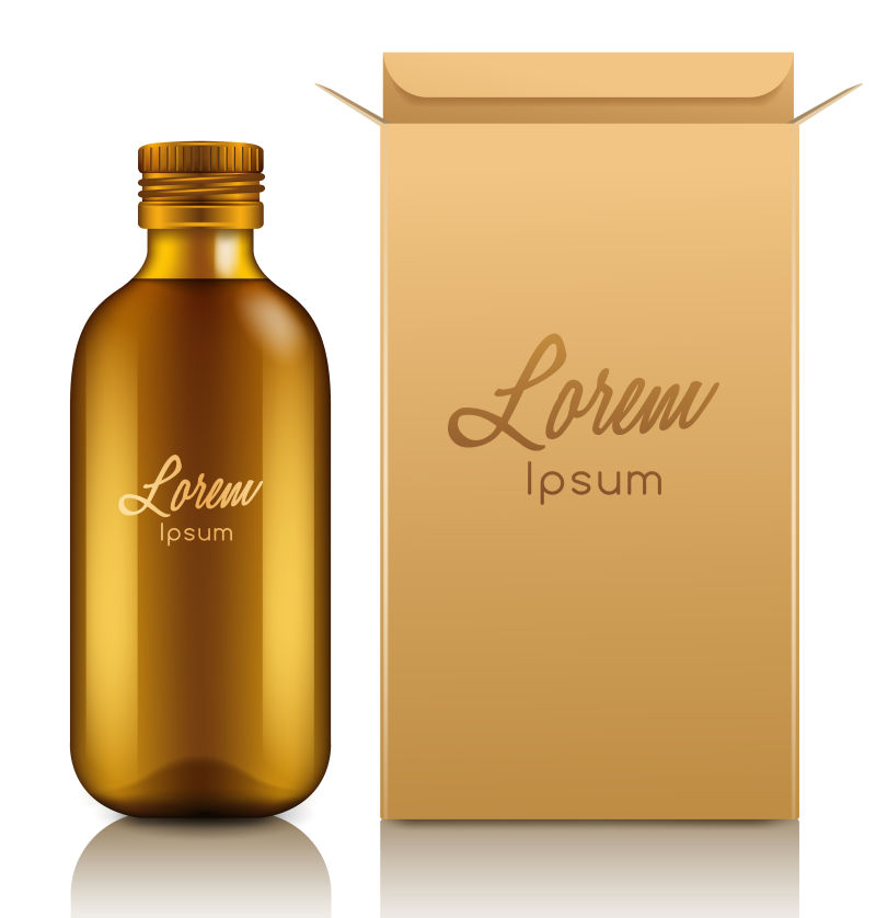 抽象矢量精致瓶子包装设计