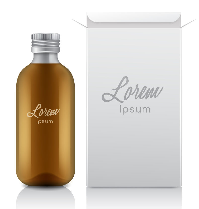 创意矢量现代棕色玻璃瓶设计