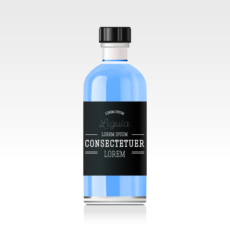 抽象矢量现代黑色标签元素的护肤精油设计