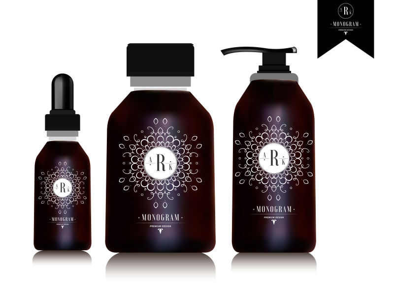 创意矢量现代紫色精油护肤品设计