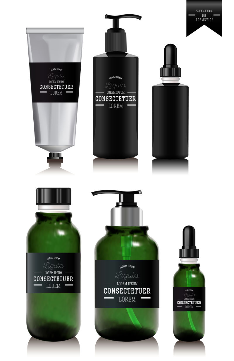 创意矢量现代精致高档精油护肤品包装设计