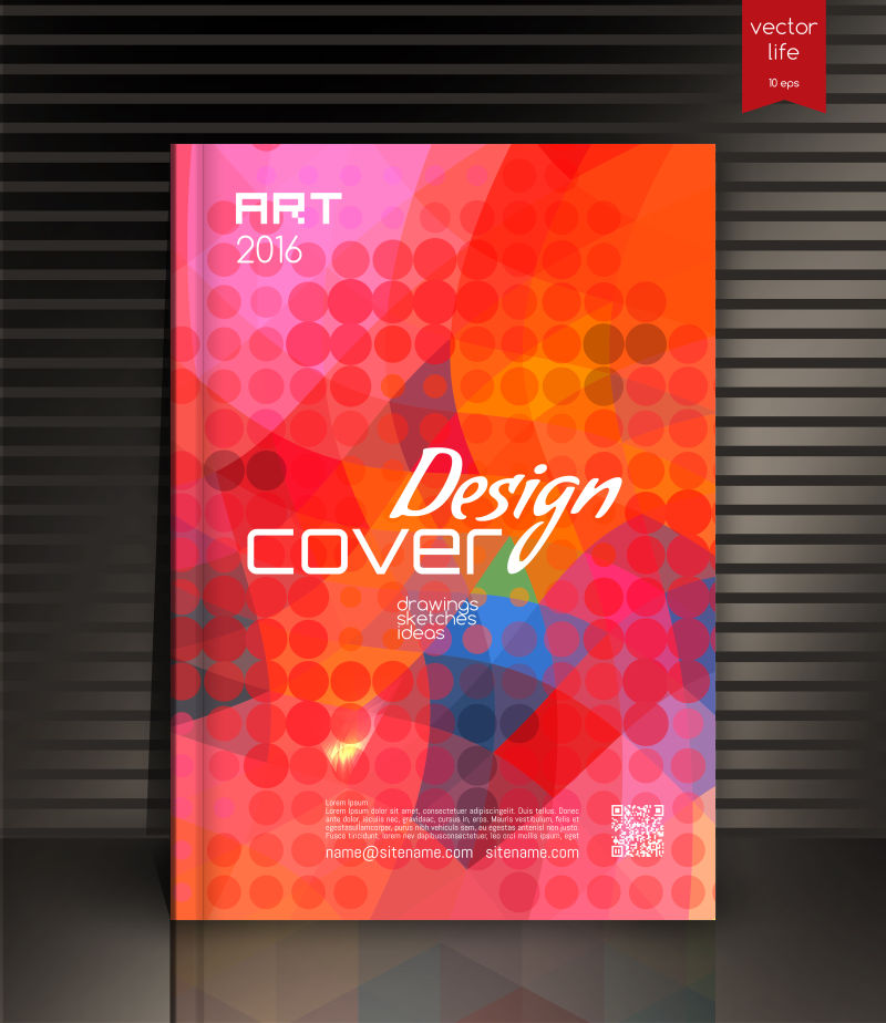 封面设计复古背景采用抽象的彩色三角设计