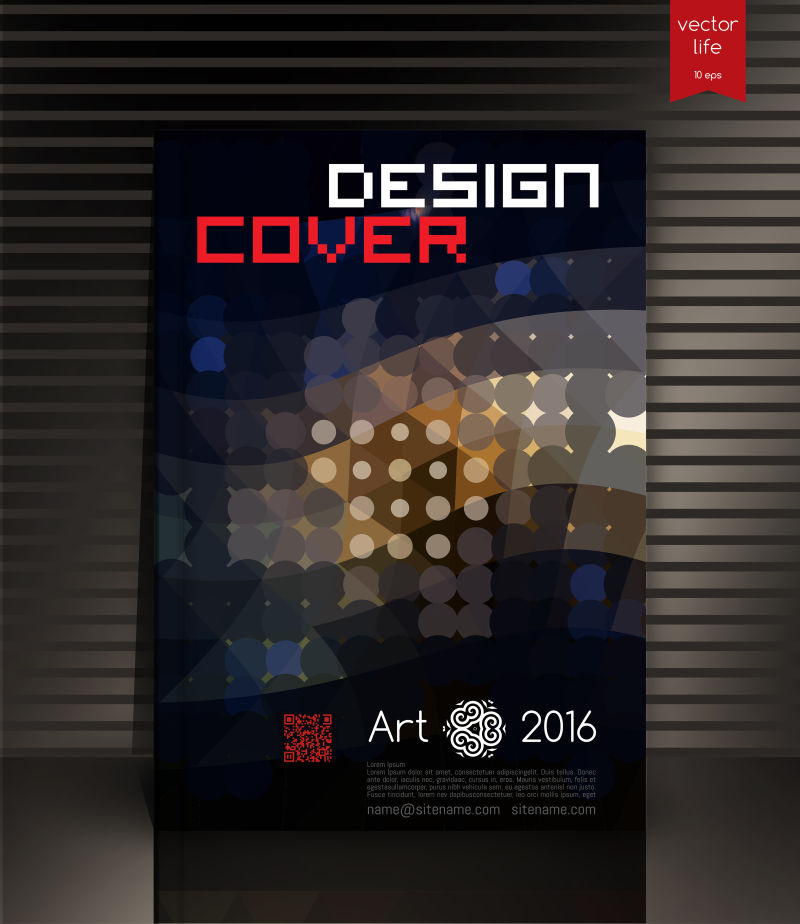 封面设计复古背景采用抽象的彩色三角设计