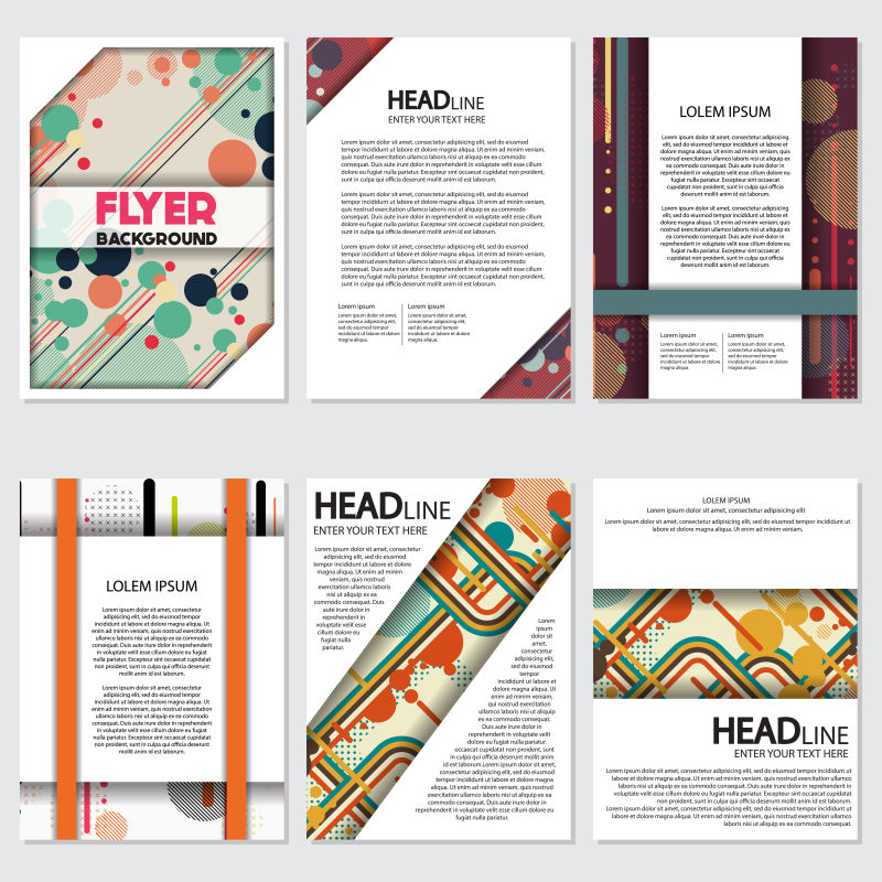 矢量现代抽象彩色时尚宣传单创意平面设计