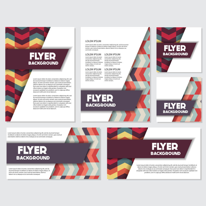 抽象矢量现代彩色几何简约宣传单设计