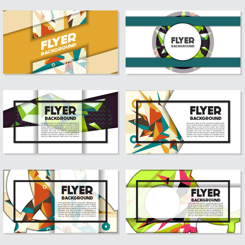 创意矢量彩色几何风格的宣传幻灯片设计