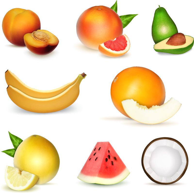 矢量现代创意新鲜水果设计插图
