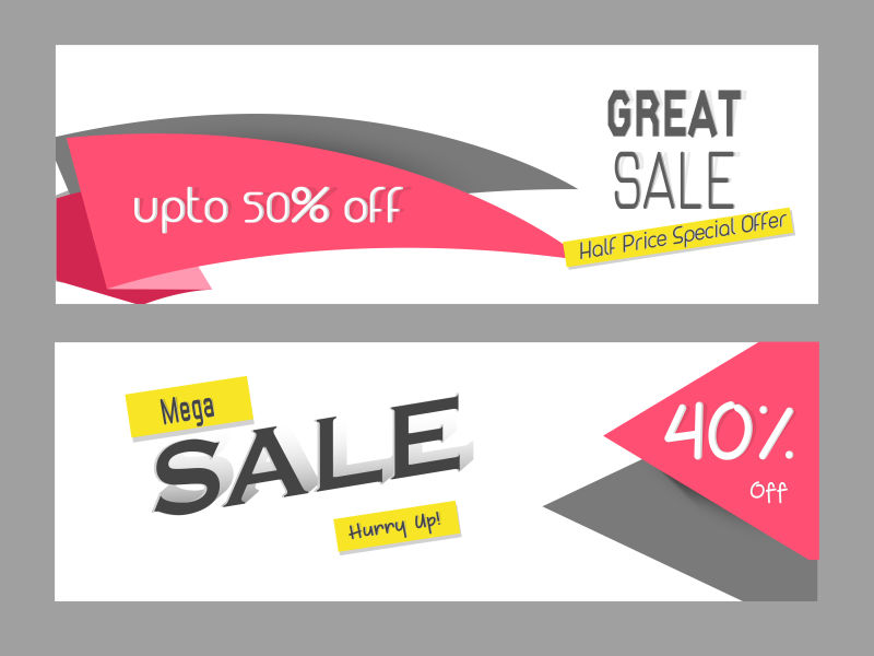 创意矢量现代时尚销售折扣横幅设计