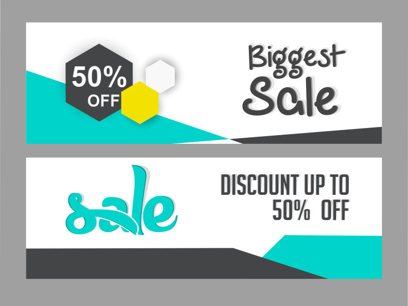 矢量销售主题的创意平面横幅设计