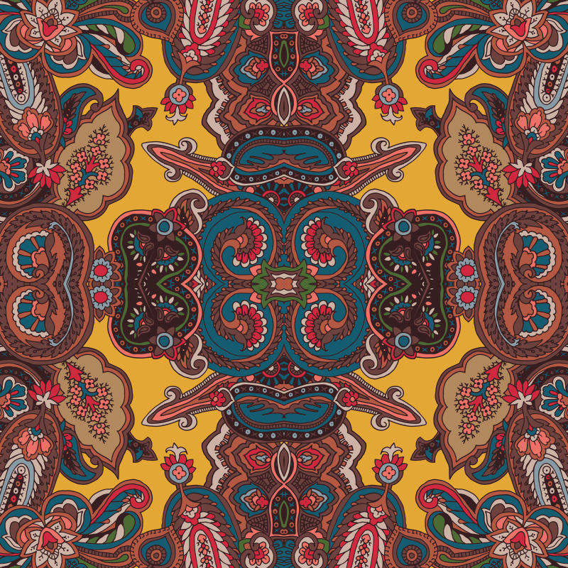 抽象矢量现代彩色花卉纹样装饰背景设计