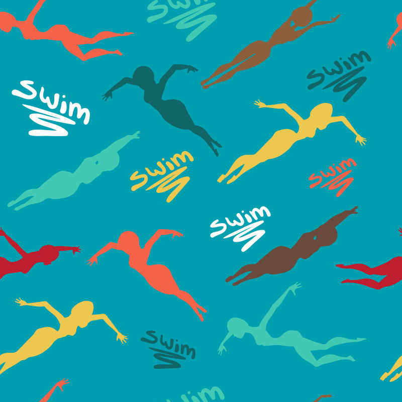 创意矢量现代游泳主题的设计插图