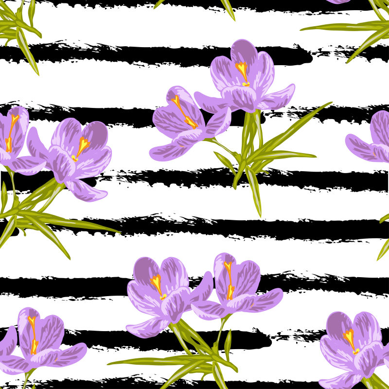 抽象矢量现代无缝花卉元素装饰背景