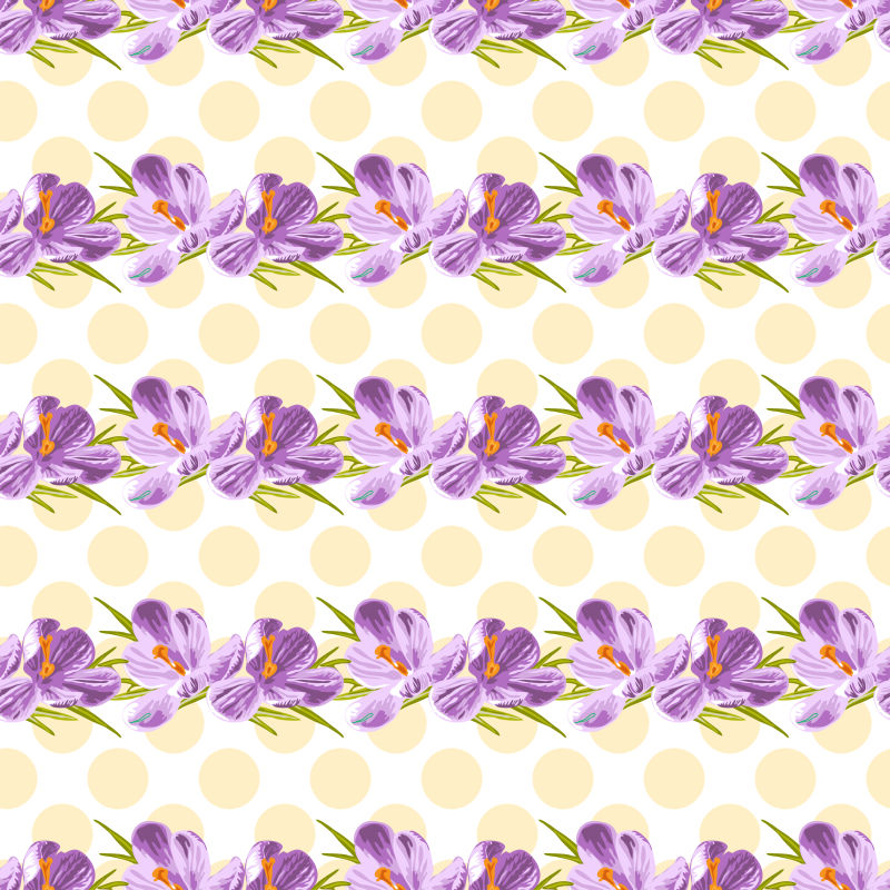 抽象矢量现代紫色花卉元素装饰无缝背景设计