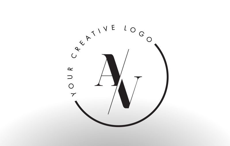 矢量切割风格的字母av标志设计